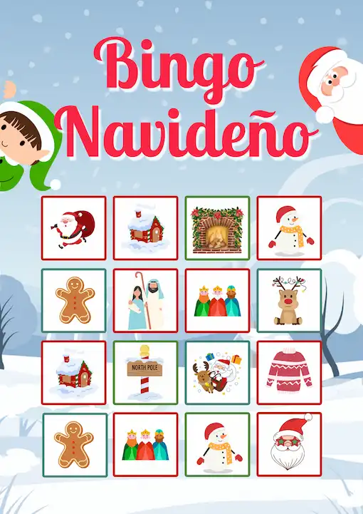 Bingo de Navidad para primaria